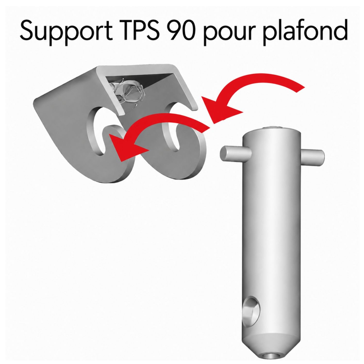 Crochet de suspension individuel Nylon TPS90 | Rotation à 90° | Supporte jusqu’à 15 kg | Réglable en hauteur | Fixation mur plafond ou sol | Cheville vis et crochet RM inclus
