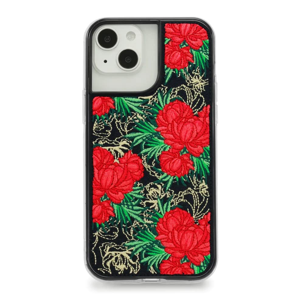 Zero Gravity Crimson Phone Case for iPhone 14 Plus & 14 Pro Max - Clear Phone Case with Embroidered Design, Shockproof Protective Clear Case with