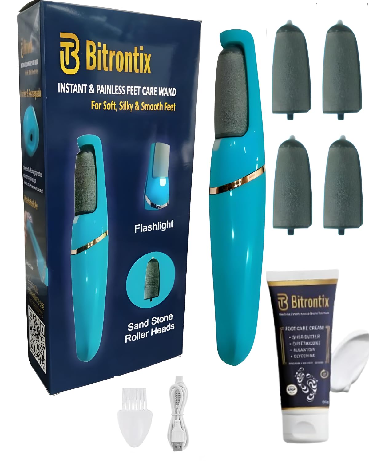 BITRONTIX™ INSTANT & PAINLESS FEET CARE WAND WITH FEET CREAM AND 4 STONE ROLLERS (FOR DRY & CRACKED FEET) (B0C3H38S6F) Amazon Price History, Amazon Price Tracker