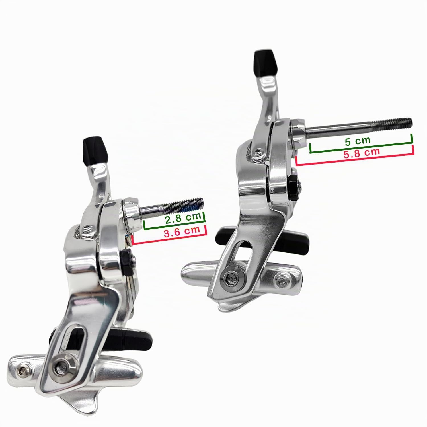 TEKTRO R539 Fahrradbremsen-Set, Bremssattelbremsen, 47-59 mm, mit QR-Nut-Halterung, silber, ST1490-S