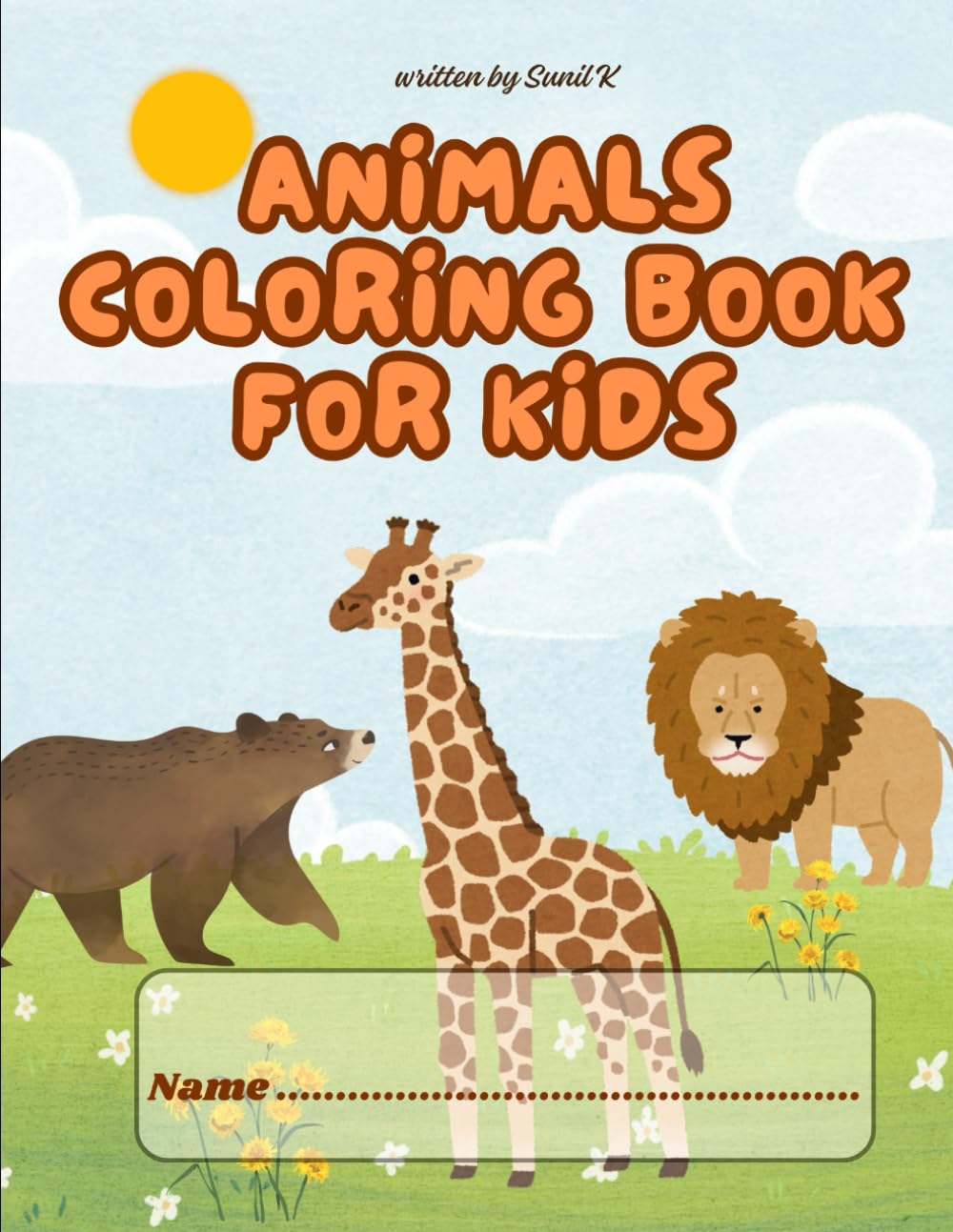 Animal Coloring Book for Kids: Fun and Easy Coloring Pages of Wild and Farm Animals for Toddlers and Preschoolers Ages 2–6