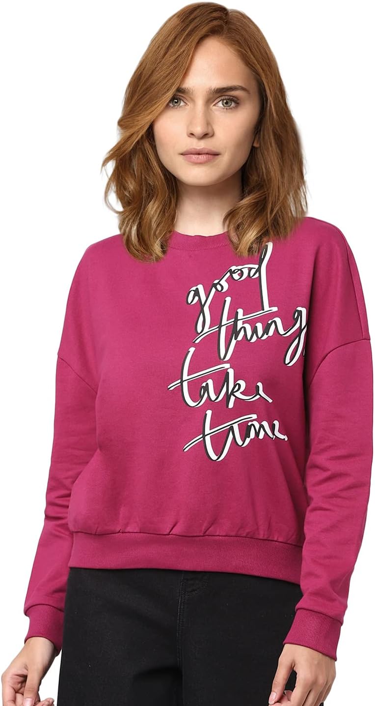 VERO MODAWomen's Cotton Round Neck Sweatshirt