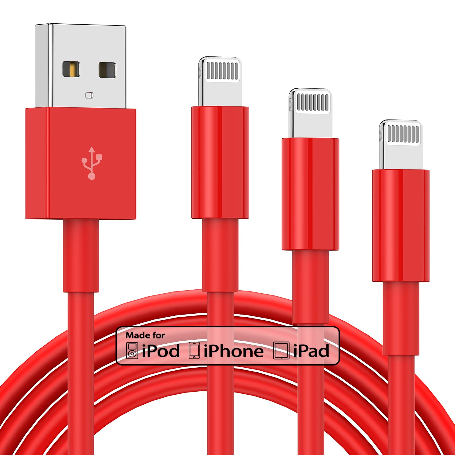 3 Pack Apple MFi Certified iPhone Charger Cable 6ft, Apple Lightning to USB Cable Cord 6 Foot, 2.4A Fast Charging,Apple Phone Long Chargers for iPhone 14/13/12/11/11 Pro/11 Max/X/XS/XR/XS Max/8/7/6 — Amazon image 16