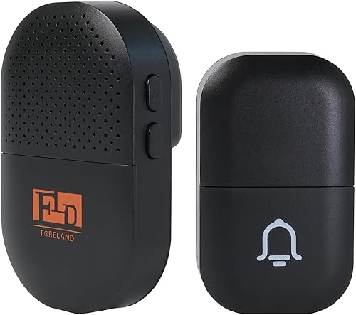 FORELAND - Timbre inalámbrico alimentado por batería, timbre de puerta de 110 db, timbre inalámbrico, 38 melodías funciona con un rango de hasta 500