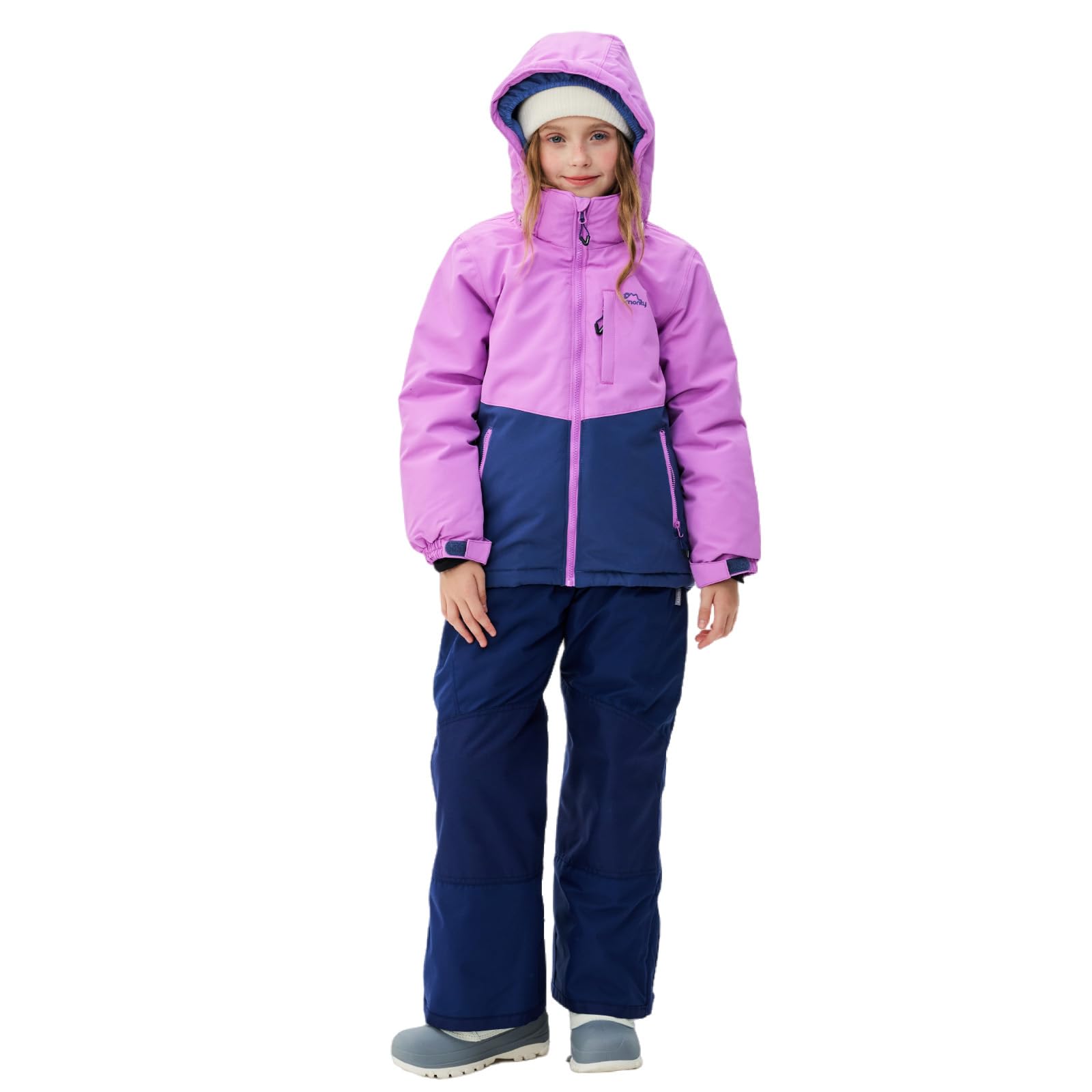 SMONTY SNOWER Meisjes sneeuwpak met afneembare capuchon, skipak, extra warm, winterpak, 14 Jaren