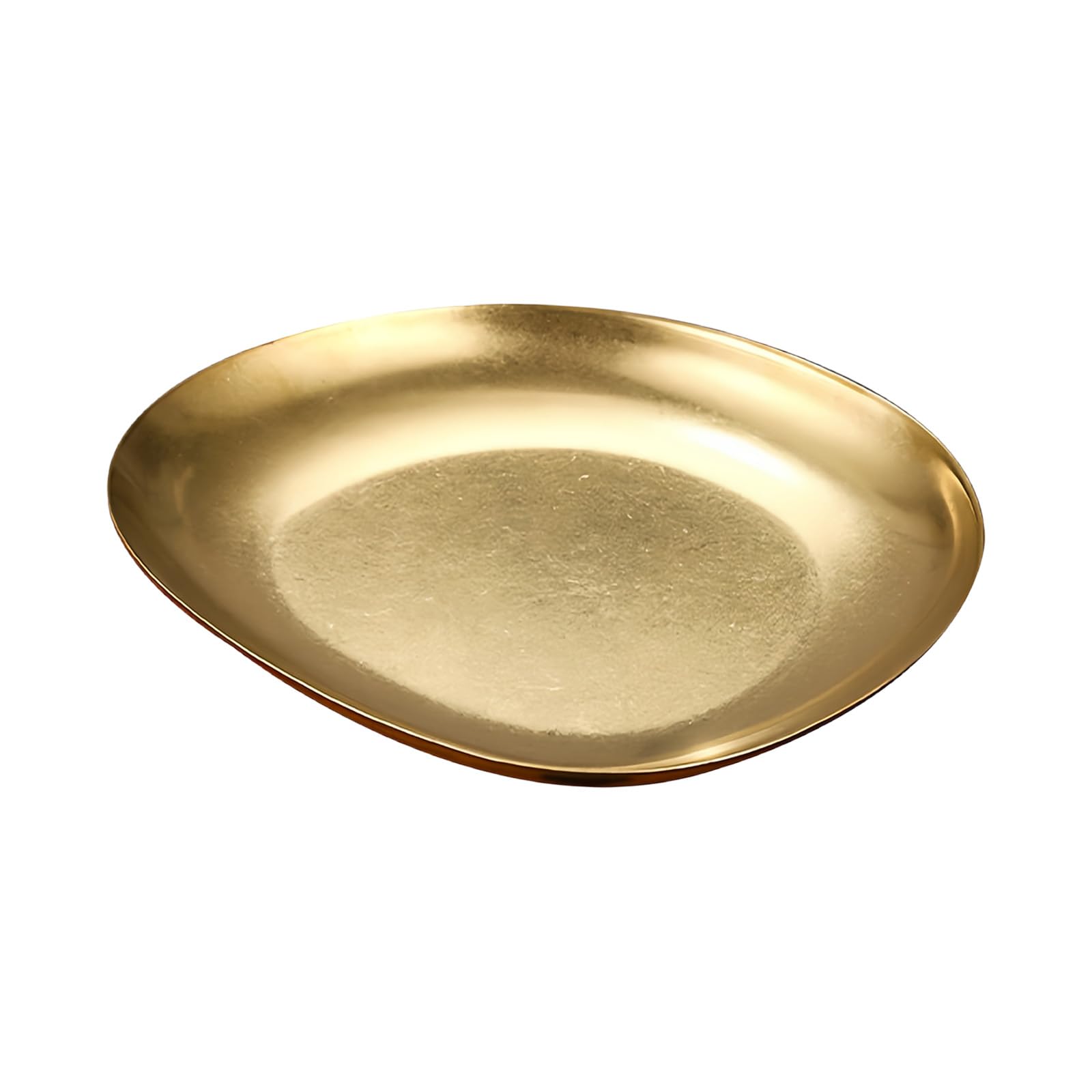 Xinsheinelry Retro Stainless Steel Dessert Platter Elegant Plate Metal Serving Tray for Parties and Daily Dining Antique Fashion Appetizer Plate