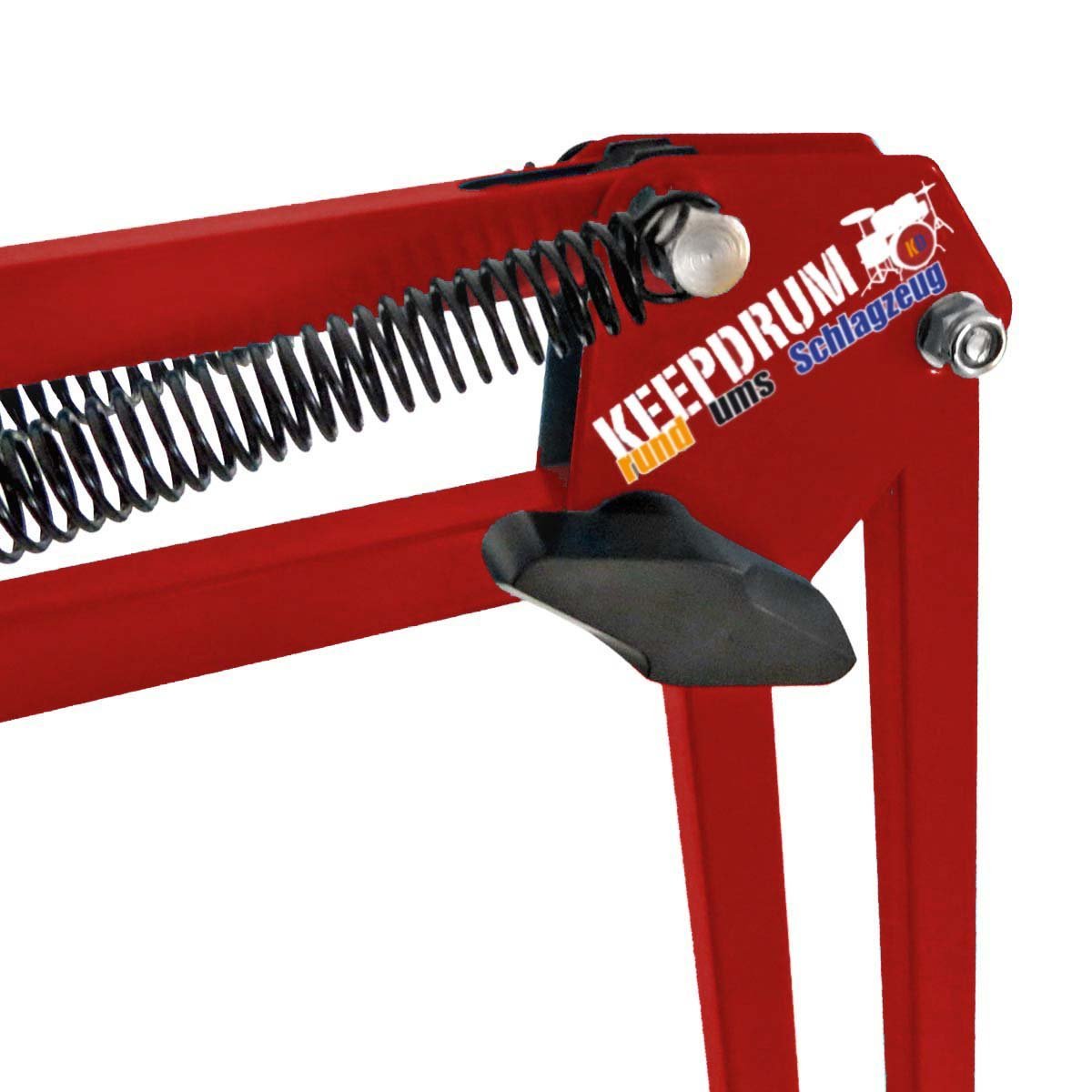 keepdrum NB35 RD Rot Gelenkarm Mikrofonstativ + MS089SV Mikrofon Spinne Silber für G-Track