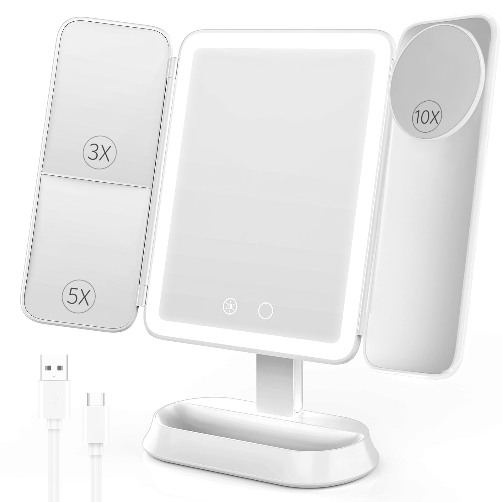 Amazon.com - FRANO Makeup Mirror with Lights, Rechargeable Mirror