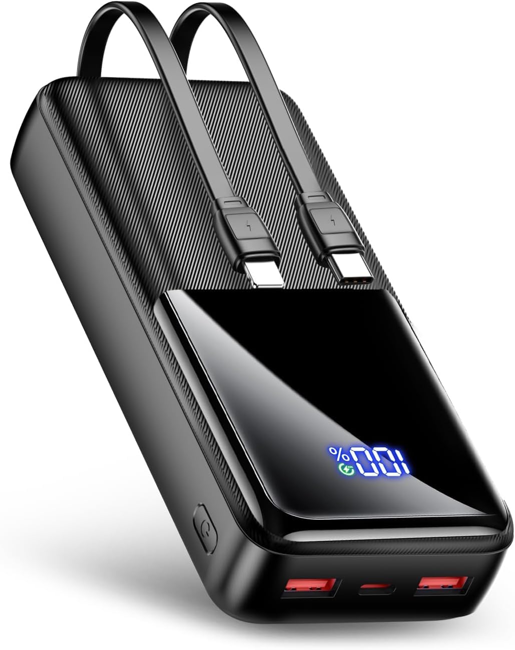 Power Bank Fast Charging, 15000mAh Portable Charger with Built-in Cables, USB-C Powerbank with LED Display & 4 Outputs, Battery Pack Compatible with iPhone 17 16 15 14 13 Android and more, Black — view 9