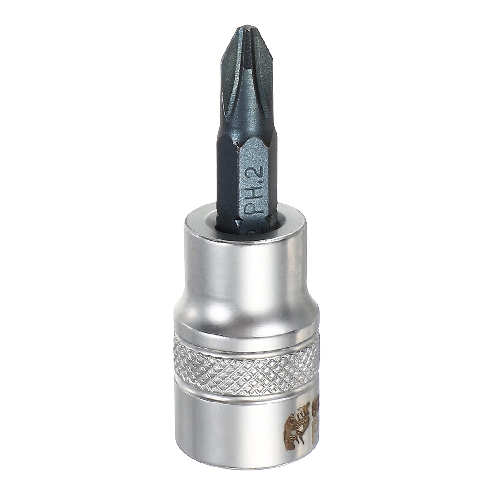 sourcing map Phillips Bit Socket 3/8" Drive PH2 S2 Steel Cross Head Screwdriver Drill Bits CR-V Steel Socket Adapter for Home Auto Axle Hex Nuts Bolts Repair
