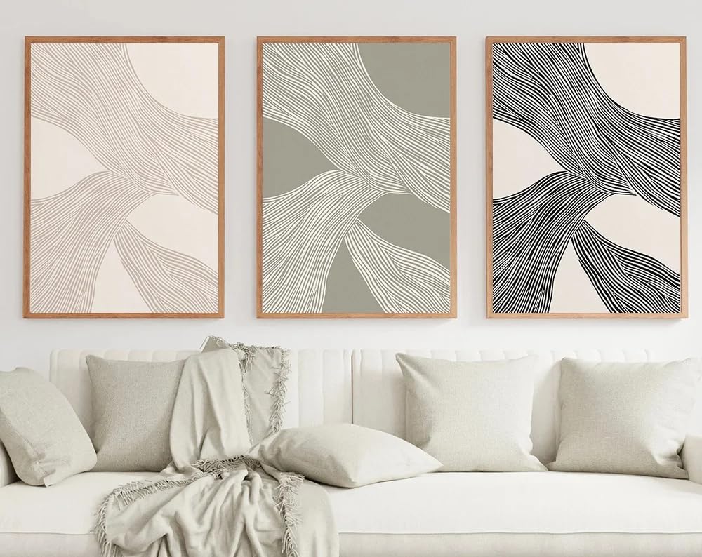 SOBMQ Poster-Abstract Minimalist Line Drawing Poster Canvas Painting Modern Neutral Aesthetic Print Wall Art For Living Room Home Decoration-50 * 70cm-3PCS (No Frame)