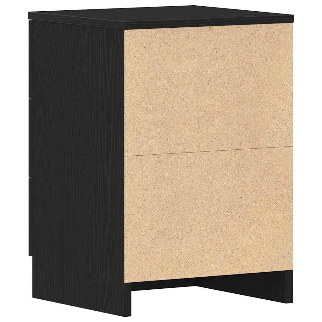 Nachttisch Aus Schwarzer Eiche 38x35x55 cm Holzwerkstoff | Stauraum Für Zeitschriften Und Bücher, Stabile Platte, Pflegeleicht Mit Feuchtem Tuch