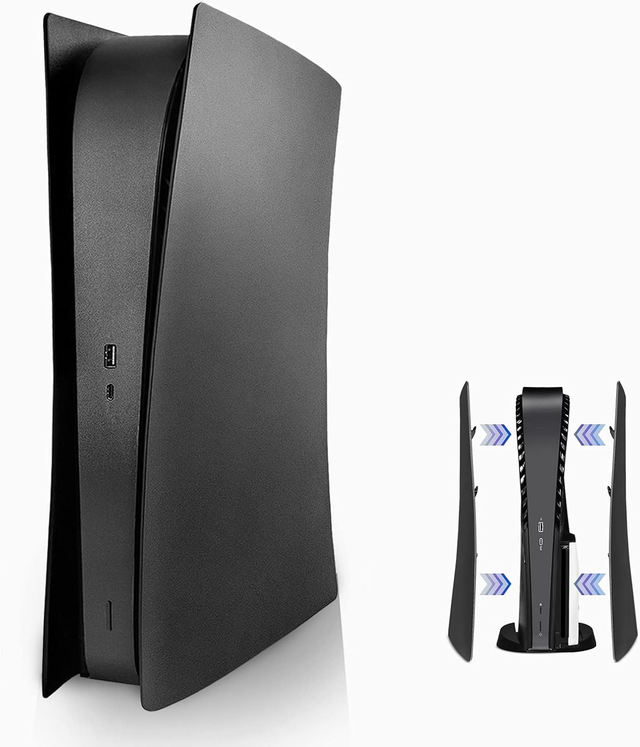 Waterproof Case for PS5 Console, Anti-Dust and Anti-Scratch, ABS Material with Replacement Game Cover (Digital Edition, Black)