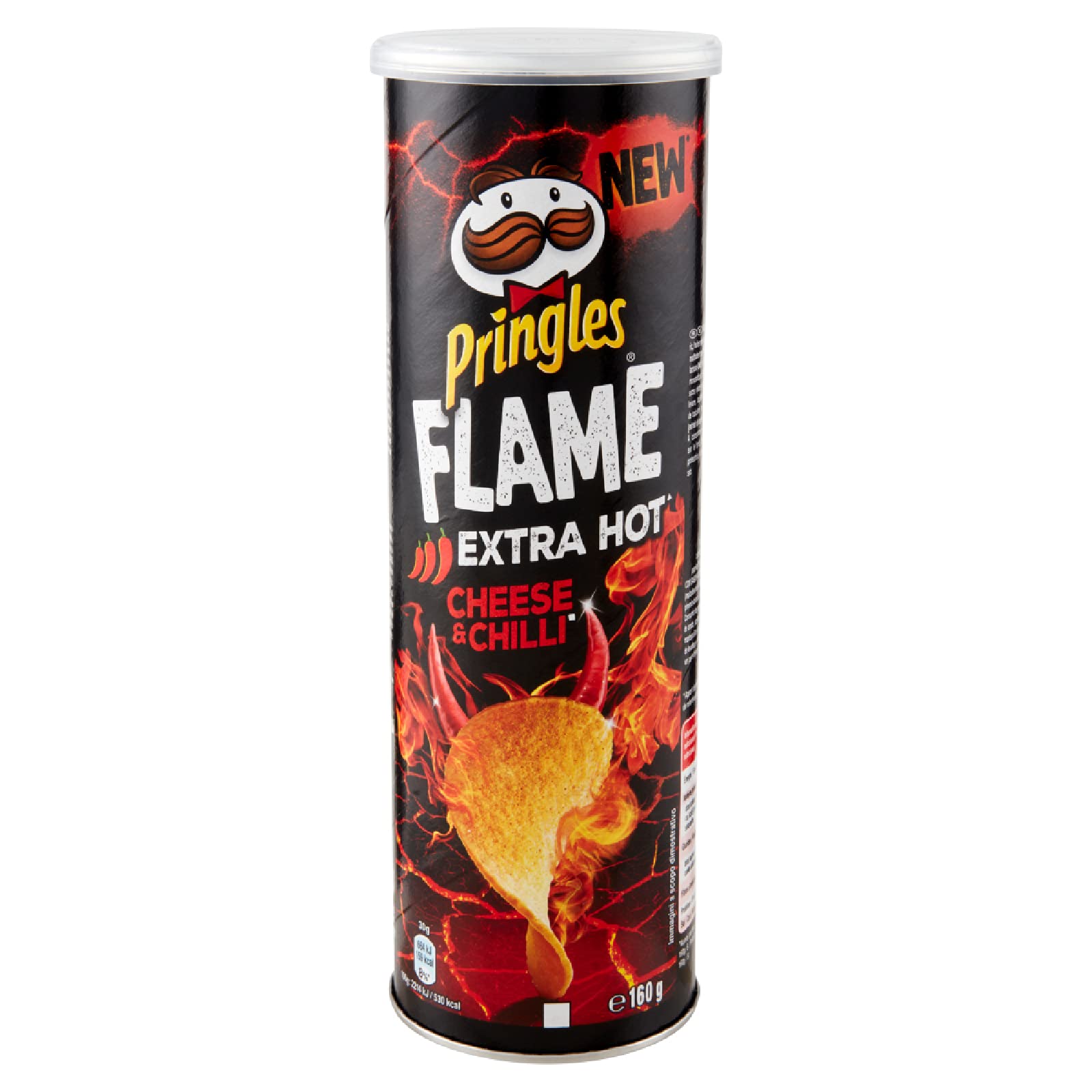 Pringles Extra Hot Flame Formaggio e Peperoncino 160 g Confezione da 6 Tubi
