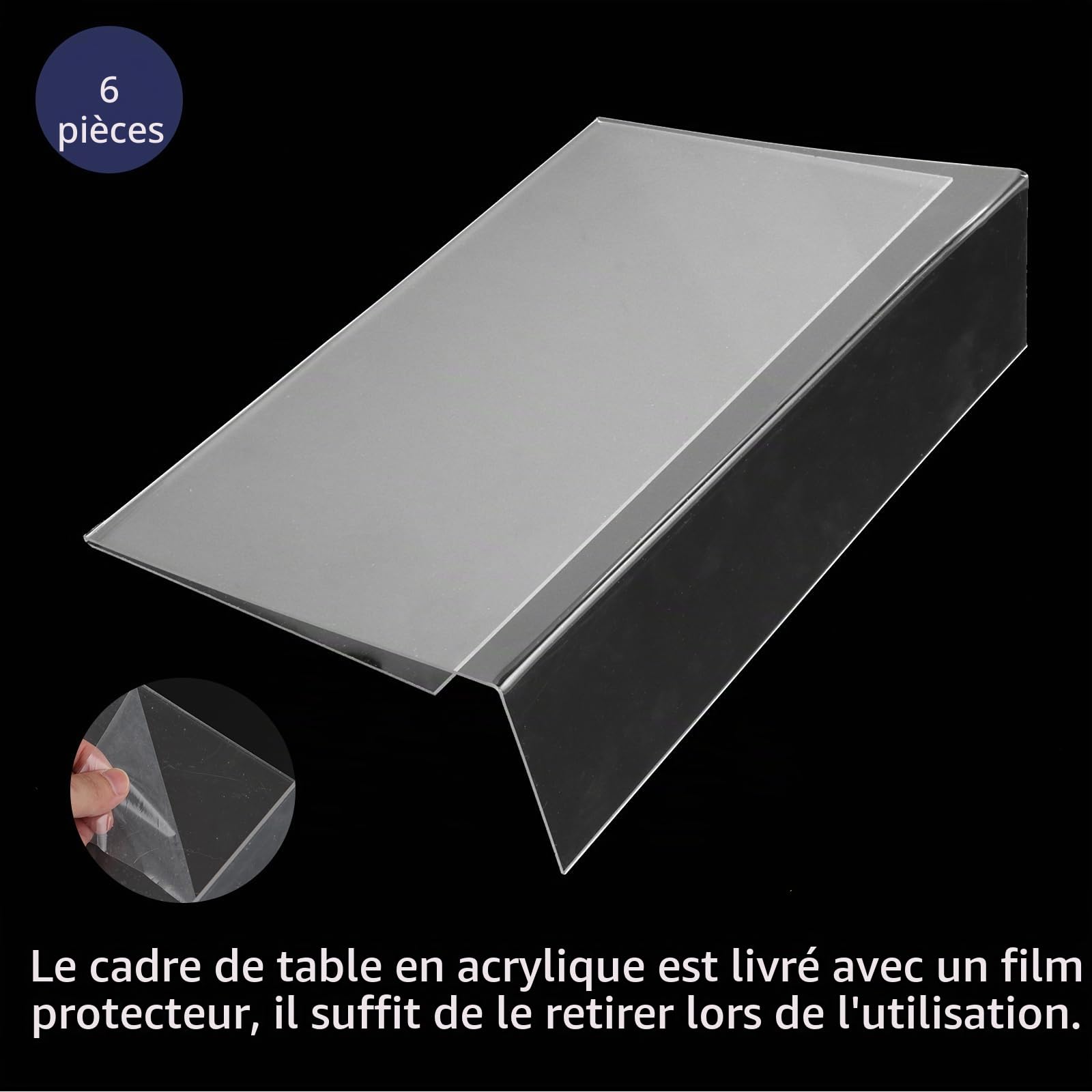 JMIATRY 6 Pcs Présentoirs de Table Acrylique a4, support pour menu de table, Support Menu Transparent, Porte-Menu A4 en Acrylique pour Mariage, Restaurant, Café, Hôtel