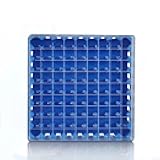 Cryogenic Storage Box - Polycarbonate Freezer Boxes,Blue/81 Place, for Storing 1.5-2.0 mL Cryotubes (Pack of 1)