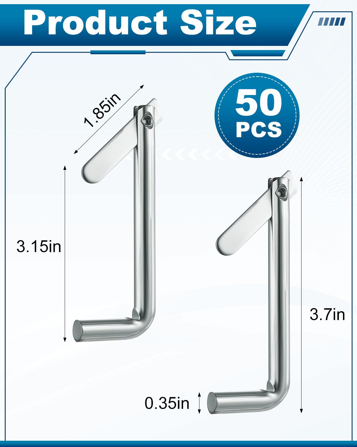 50Pcs Galvanized Steel Scaffolding Toggle Pins, Scaffold Metal Locking Pins for Architecture, Furniture Installation, and Home DIY