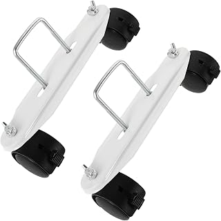 2 Pairs Universal Electric Heater Bracket Stand with 360° Swivel Mobile Pulley Rollers, Plastic Caster Replacement for Indoor Oil Filled Radiator, Heater Caster Repair Kit for Home