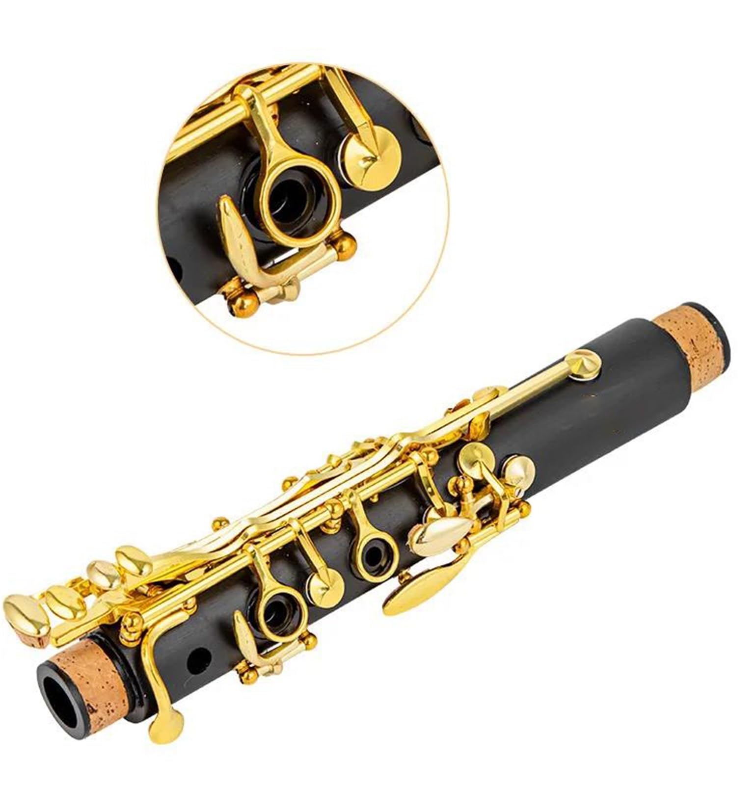 Clarinete De 17 Teclas En Si Bemol Resina ABS Acabado Dorado Clarinete