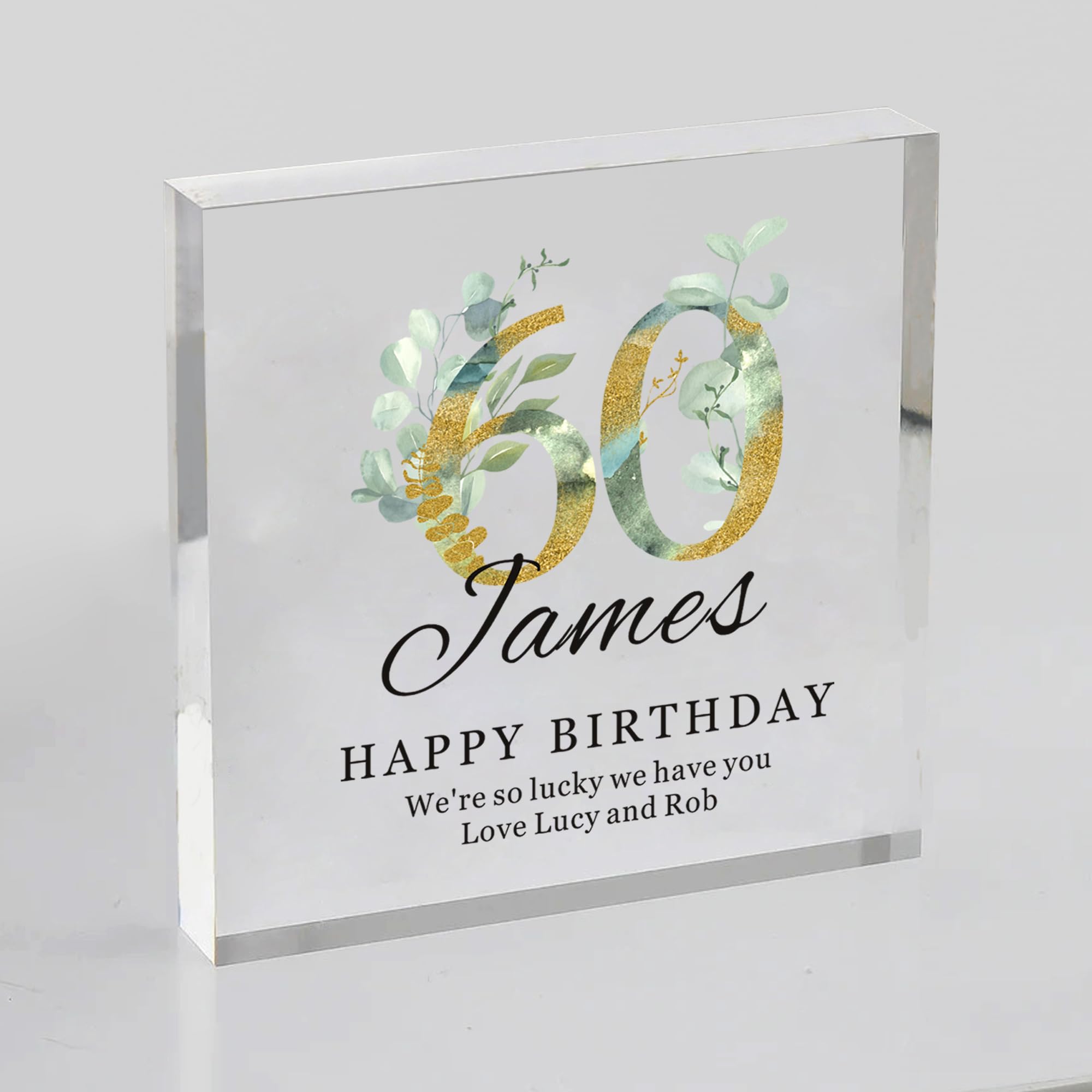 60th Birthday Plaque Gifts for Women Acrylic Sign Plaque Personalised Gifts for Women Best Friend Mum Sister Wife Auntie Grandmother Birthday Persent Happy 60th Birthday Keepsake Decor