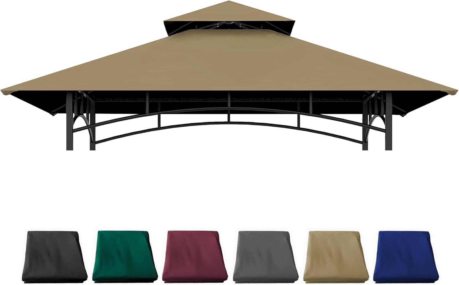Grill Gazebo Replacement Cover 5x8 Ft Canopy Top Compatible with SUNJOY Grill Gazebo Frame Model L-GG001PST-F,L-GG001PST-H,L-GG001PST-F2 (Khaki)