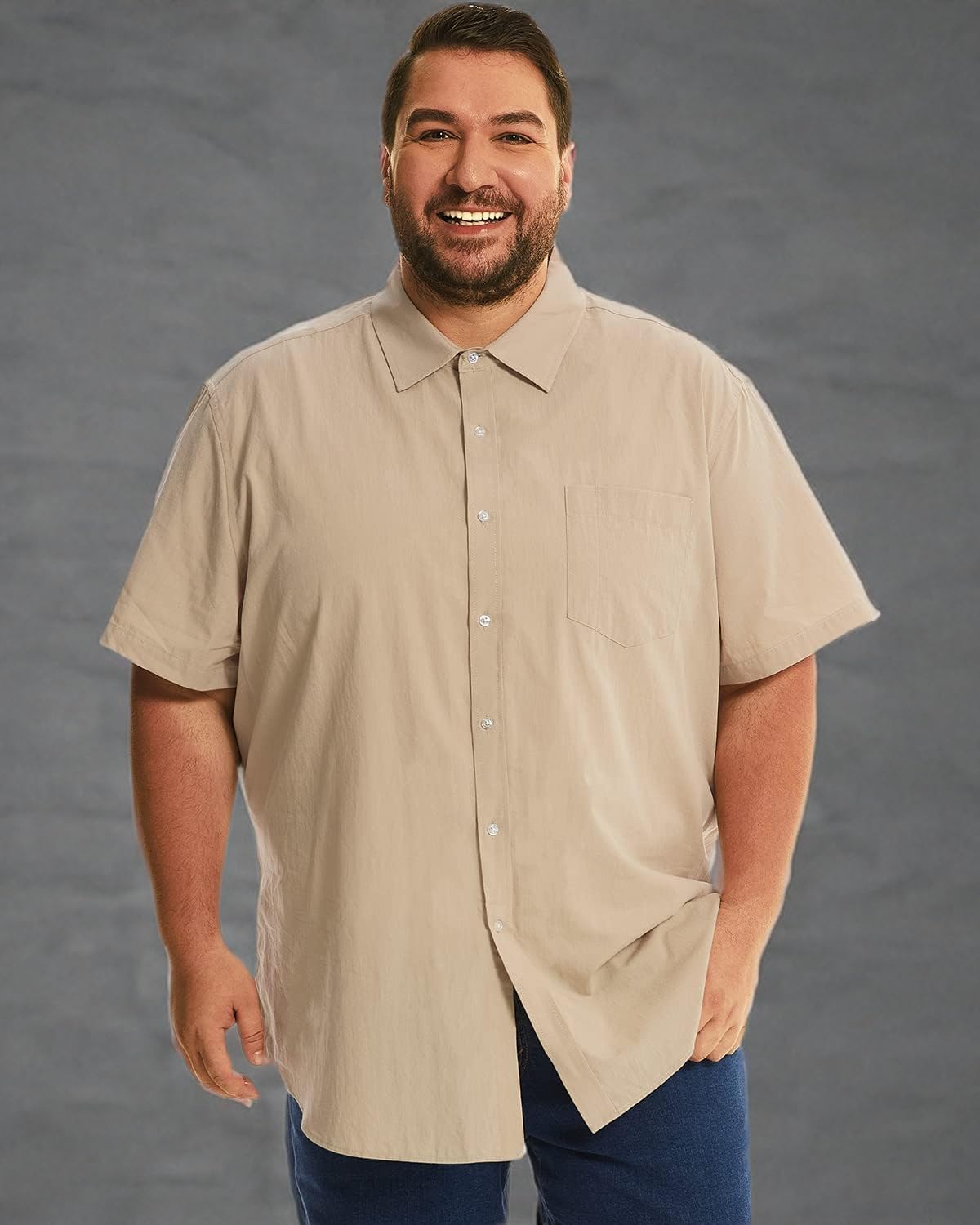 HOdo Big and Tall Mens Cotton Button Down Shirt 2XL-7XL - Image 7