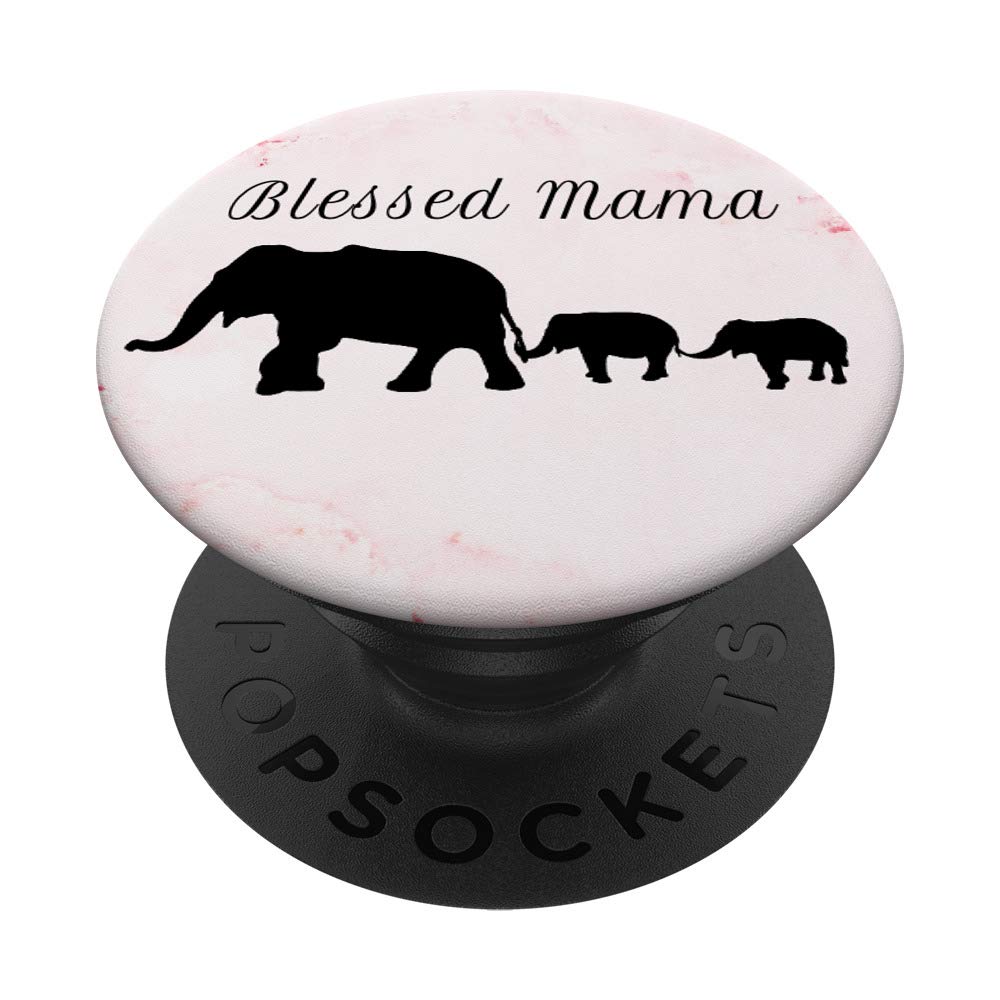Mama Elephant Rose Flower Gift - Two Kids Mom Gift -