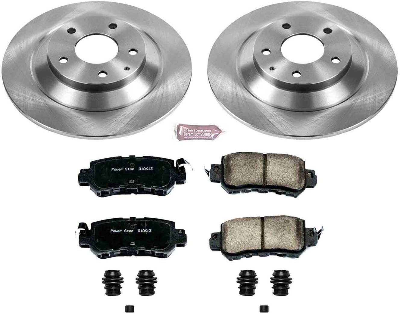 PowerStop Rear Brake Kit For Mazda CX-5 2013-15 - Disc Rotors & Ceramic Brake Pads Replacement, KOE6964