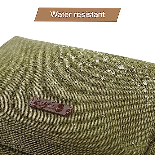 Image of BAGSMART Toiletry Bag for Men, Canvas Travel Toiletry Organizer Dopp Kit Water-resistant Shaving Bag for Toiletries Accessories, Green, Medium, Basic /Leisure