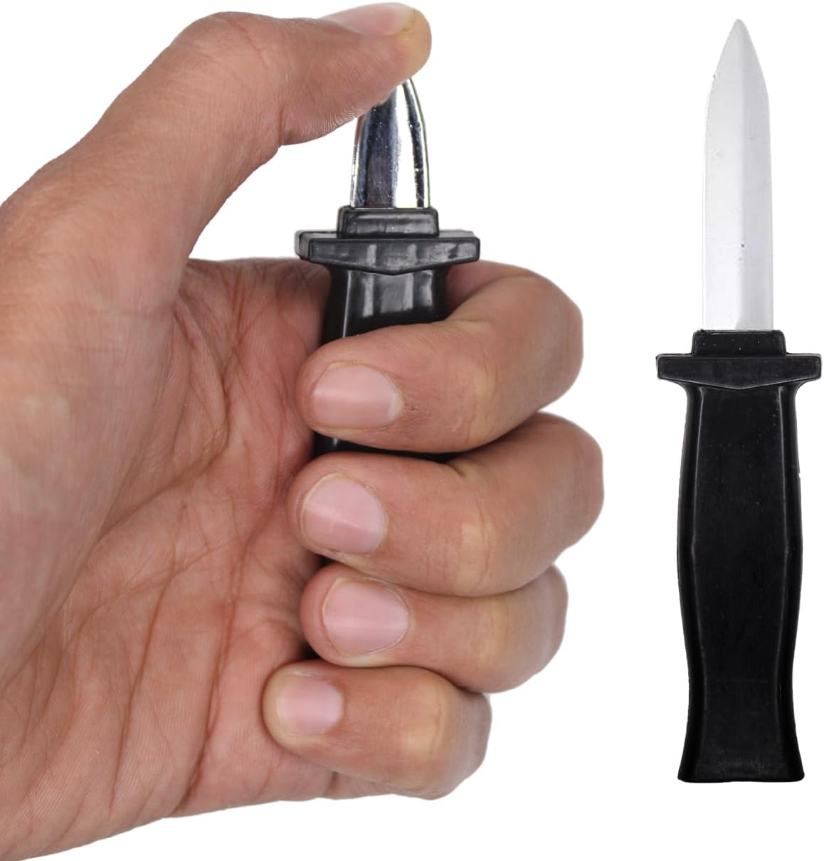 KYNA Set of 2 Retractable Tricky Knife Toy Retractable Dagger Prank Item Halloween Fake Blade Toys for Kids and Adults Random Colour
