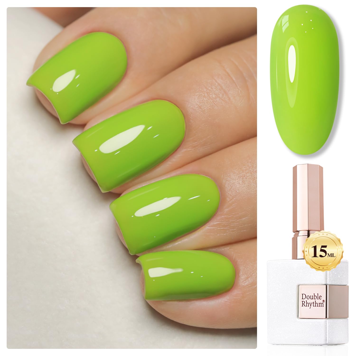 Double Rhythm Gel Polish 15ML Jelly Sheer Pastel Light Milky Color Pearl White Bottle 1 PC 0 5