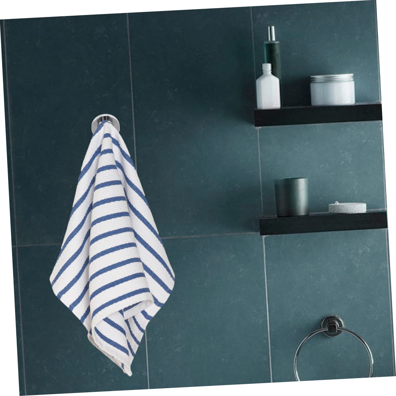 SHINEOFI 4piezas Ganchos Metálicos Para Toallas Unidades Para Baño Con Tornillos Fácil De Instalar Organizador De Hogar