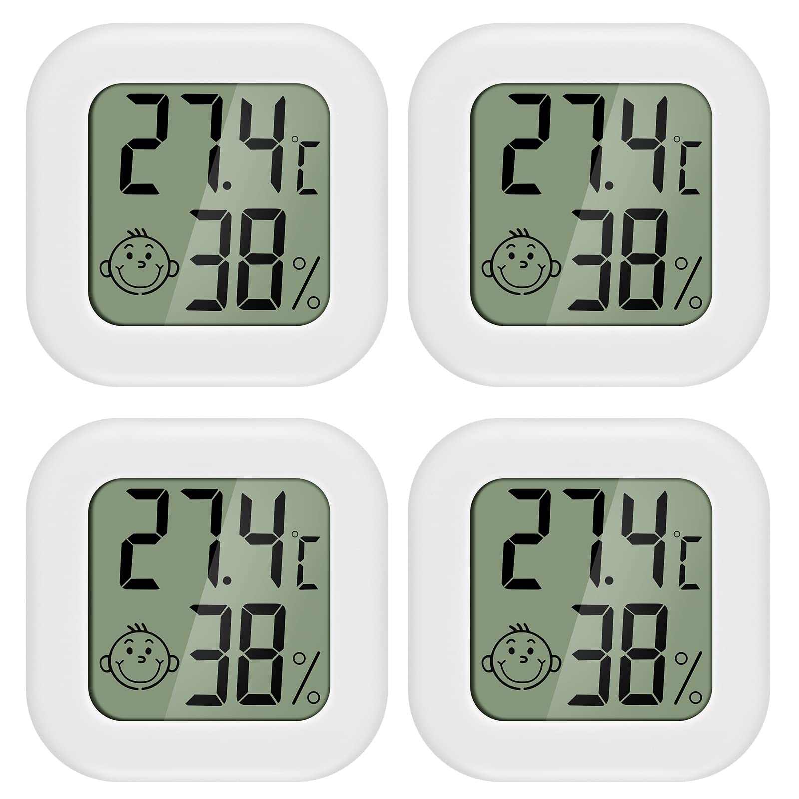 PAIRIER 4 Stück luftfeuchtigkeitsmesser Thermometer Innen Mini LCD Digital Thermometer Hygrometer Gauge für Babyzimmer Seniorenzimmer Arbeitszimmer Weinkeller usw