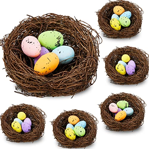 Yookeer 6 Pcs Easter Bird Nest with 30 Pcs Eggs...