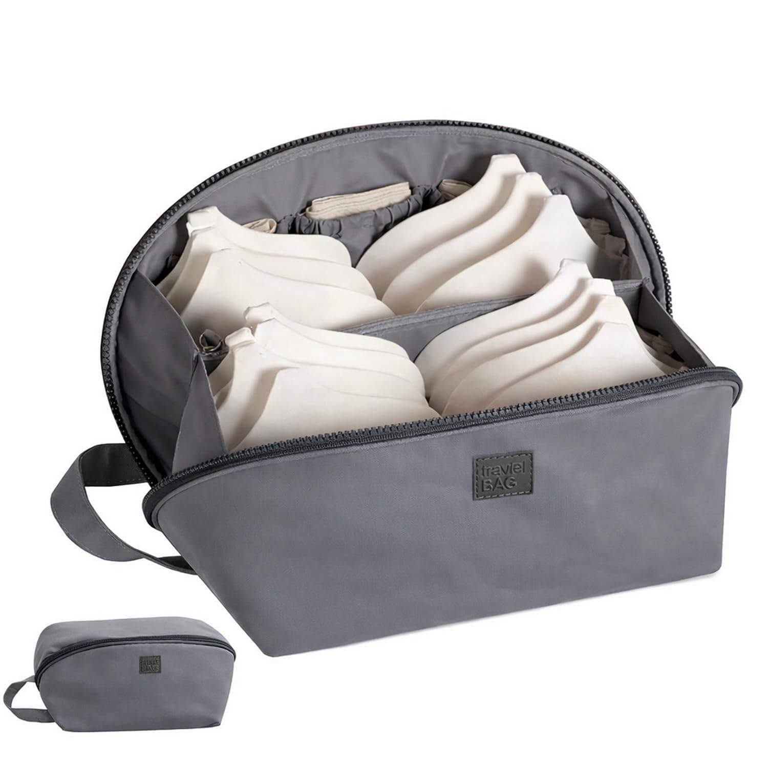 Bra Underwear Organizer for Travel, Lingerie Storage Pouch with Multi Compartments, Waterproof Portable Innerwear Toiletry Storage Bag with Hand Strap for Luggage Packing (Multicolor 1pcs)-image-36