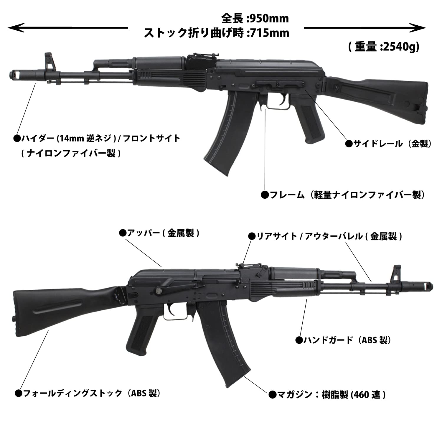 Amazon.co.jp: S&T AK-74M スポーツライン電動ガン : ホビー