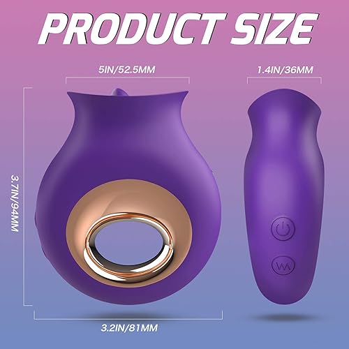 Miniatura 3 de PHANXY - Vibrador de rosa vibrador de lengua para lamer el clítoris 2 en 1 para lamer y vibrar estimulador de clítoris con 9 modos para orgasmo
