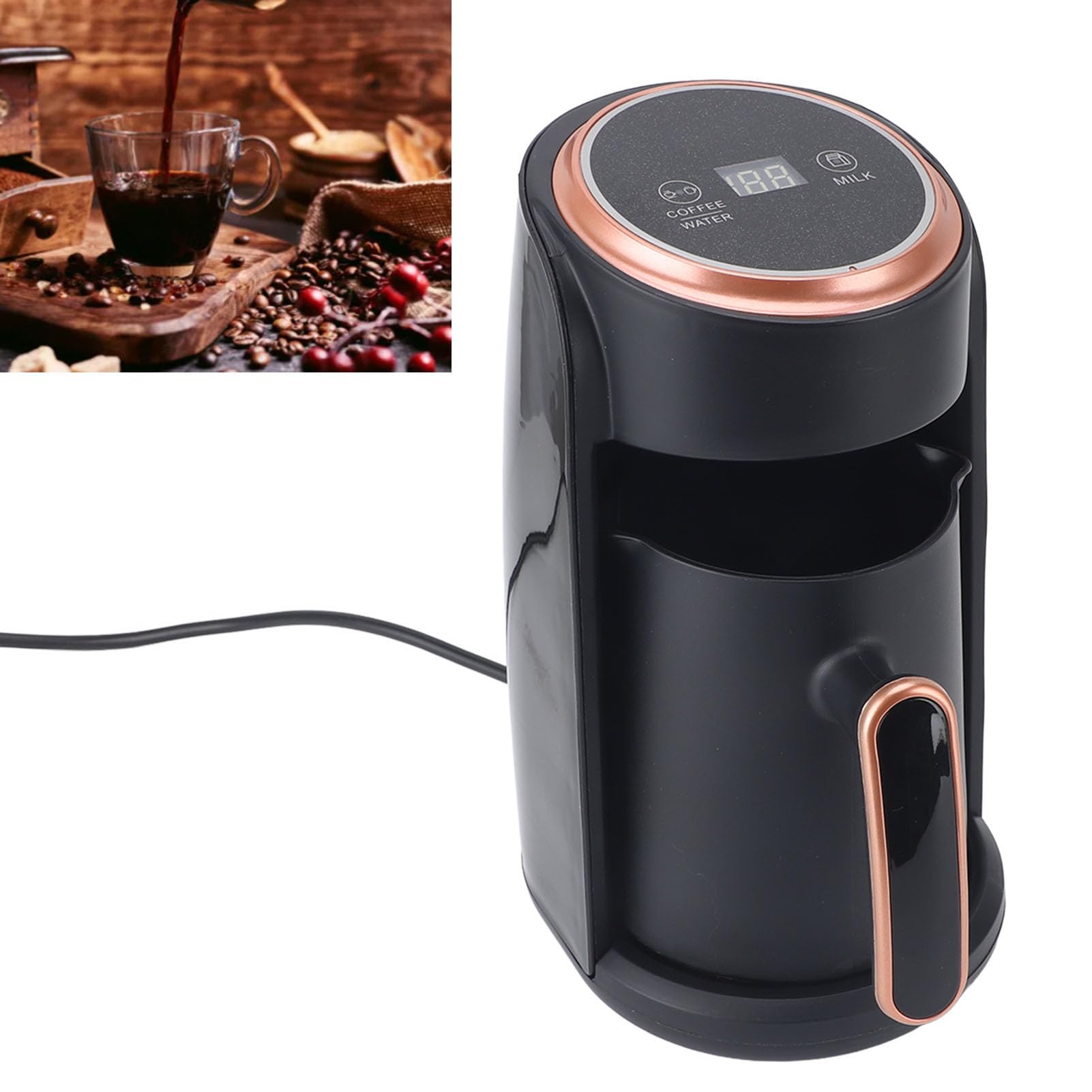 Türkische Kaffeemaschine, 300 Ml 600W Professionell Effizientes Schneller Heizung Automatische Türkische Kaffeemaschine, Automatische Kaffeemaschine für Heimreisebüro