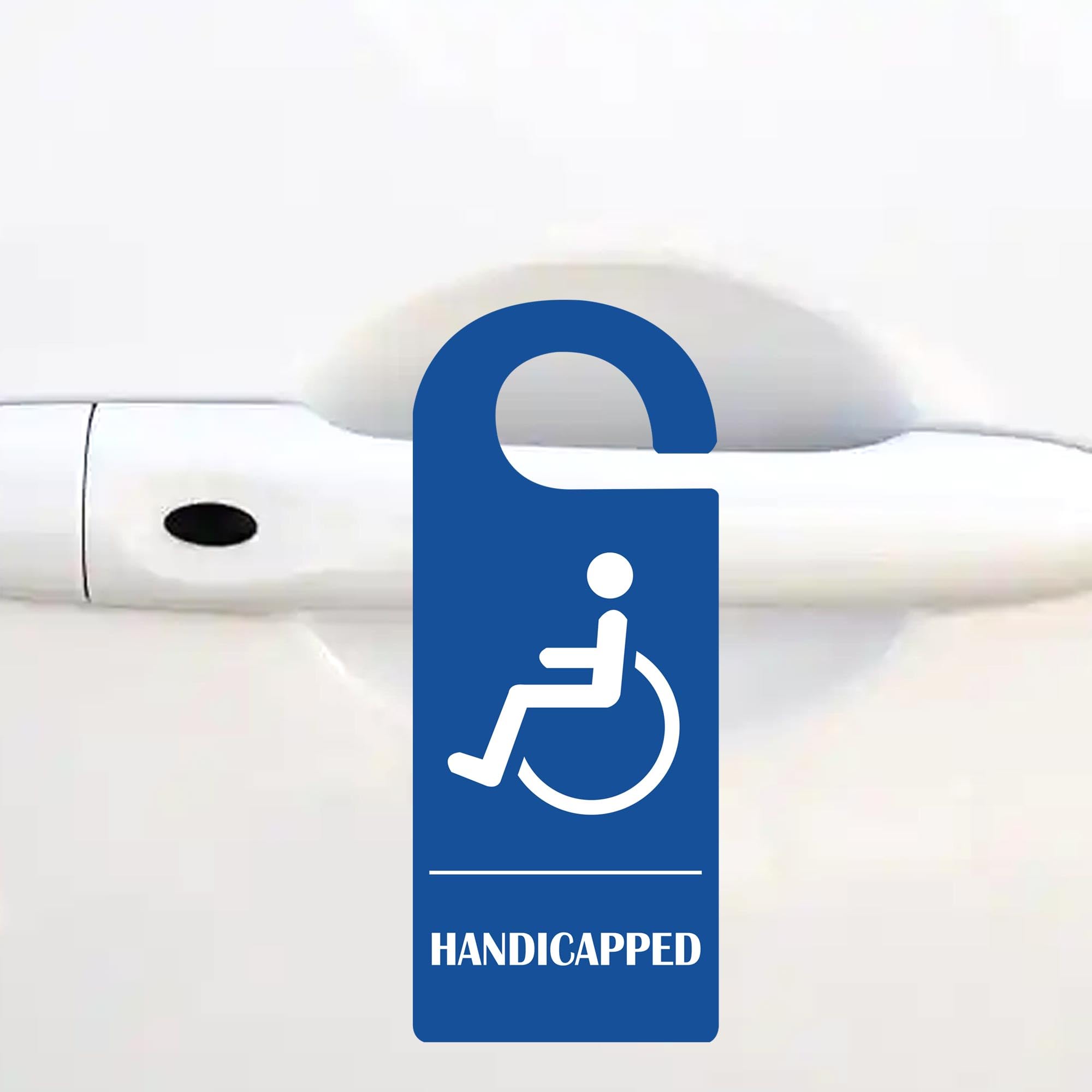 Wootile Handicap Parking Sign 3.5 x 8.5 Inch, 2 Pcs Blue Disabled Permit Hanger Tag, Polypropylene, Minimalist Functional - Image 2