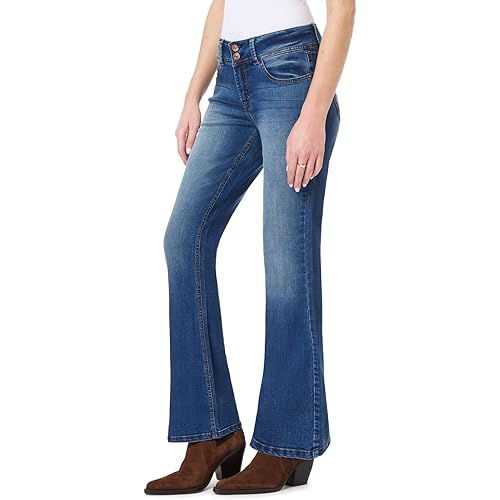 WallFlower Luscious Curvy Bootcut Jeans for Women Mid-Rise Insta Stretch Denim in Petite, Midsize, Plus Size, Juniors Jeans