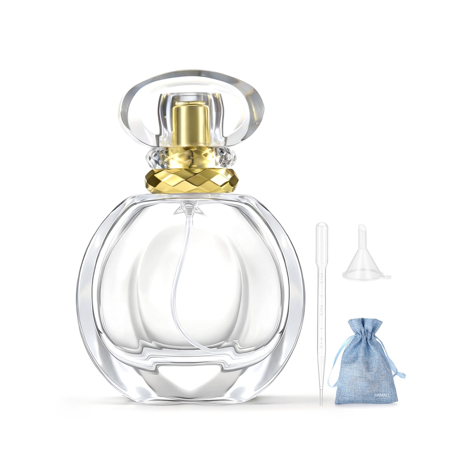50ml 1.7 oz Vintage Shape Spray Bottle Refillable Crystal Glass Atomizer Empty Fine Mist Spray Perfume Bottles - (1Pack) 1pc Funnel Filler 1PC 3ml Dropper 1pc Storage Gift Bag-image-13