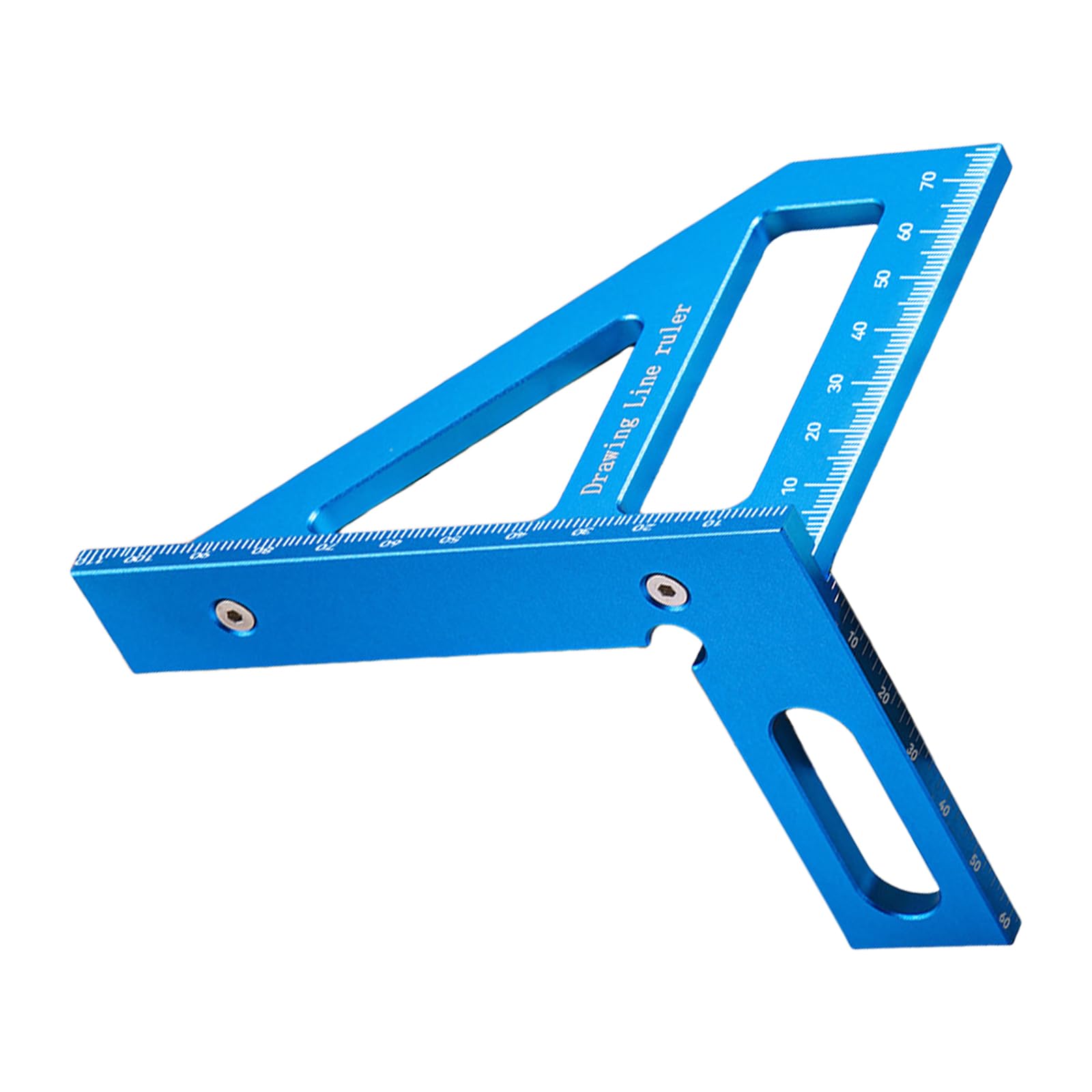 Jazuaiao Blue Metric Aluminum Triangular Ruler Measuring Tool For Accurate Measurement Angles Carpentry Furniture Interior Designs Multiple Angles Carpentry Square