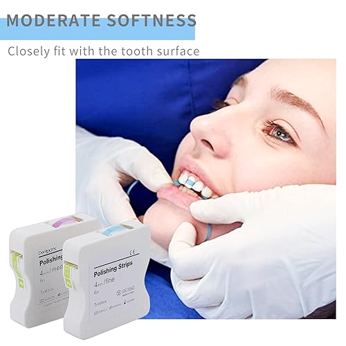 Miniatura 3 de Tira de pulido dental - Lima dental para lijado de dientes, herramienta de limpieza de dientes profundos, tira de acabado abrasivo para dientes,
