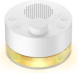 Máquina de Som Branco com 24 Sons Relaxantes, Timer de 1-8 Horas, Luz Noturna LED, Ideal para Sono de Bebês e Adultos, Sons da Natureza e Ruído Branco