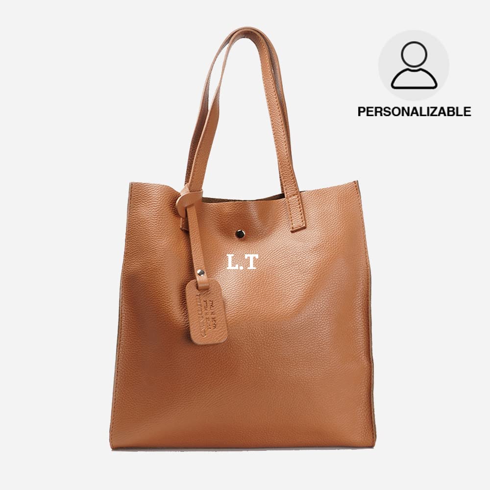 1990s Bolso shopper mujer de piel para personalizar tote grande con neceser dentro regalo mujer