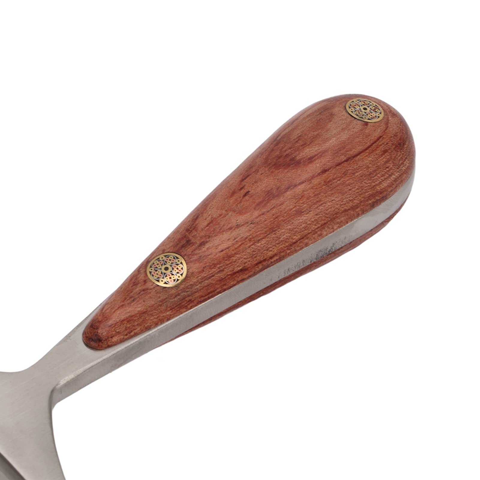 Rodillo de borde de prensa de cuero, rodillo de cuero de acero inoxidable de alta dureza con mango de madera, herramientas de cuero de bricolaje para alisar y unir artesanías de