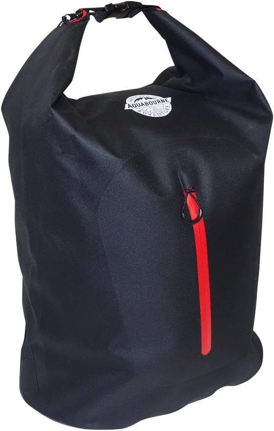 Aquabourne Tiber 32l waterproof float bag. Water resistant boating, sailing, cycling and hiking backpack. 32l capacity (Black)