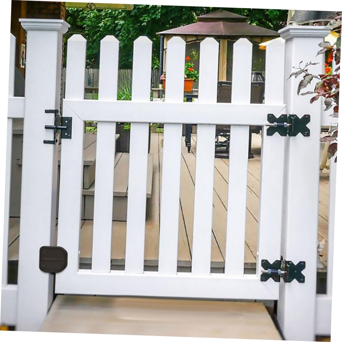 8pcs PVC Flat Fence Covers Fence Post Caps Garden Top Caps Outdoor Post Replacement for Decking and Railings