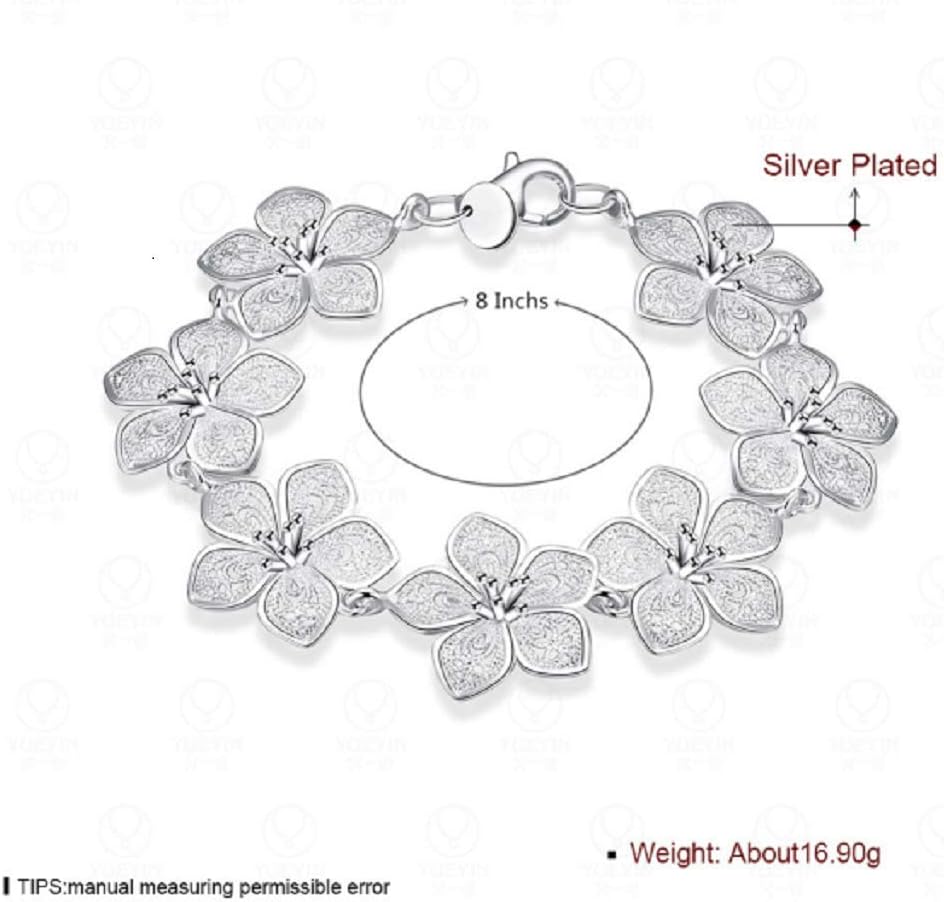 Wenbin 925 sterling silver bracelet simple flower silver lobster clasp bracelet Hawaiian flower bracelet female sterling silver jewelry
