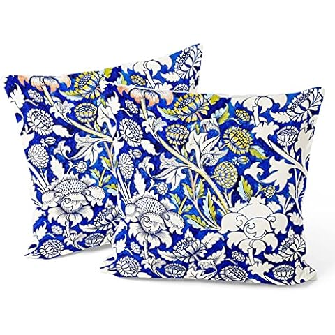 Berkin Arts Fundas para Cojines, Juego de 2 Piezas Diseño de Vintage Arte Flor Suave Cover